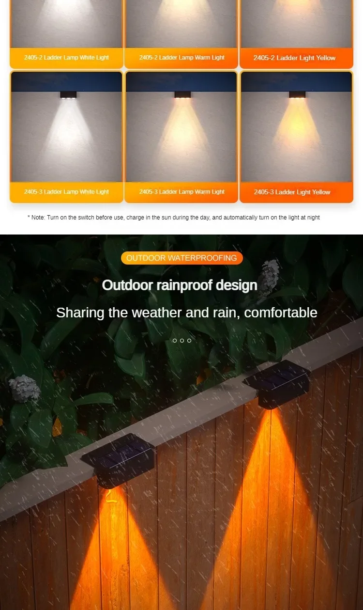Solar Wall Lamp Outdoor Waterproof Solar Powered Light UP and Down Illuminate Home Garden Yard Decoration Outside Sunlights