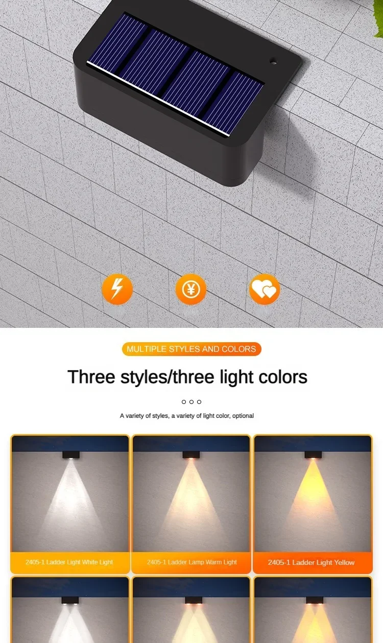 Solar Wall Lamp Outdoor Waterproof Solar Powered Light UP and Down Illuminate Home Garden Yard Decoration Outside Sunlights