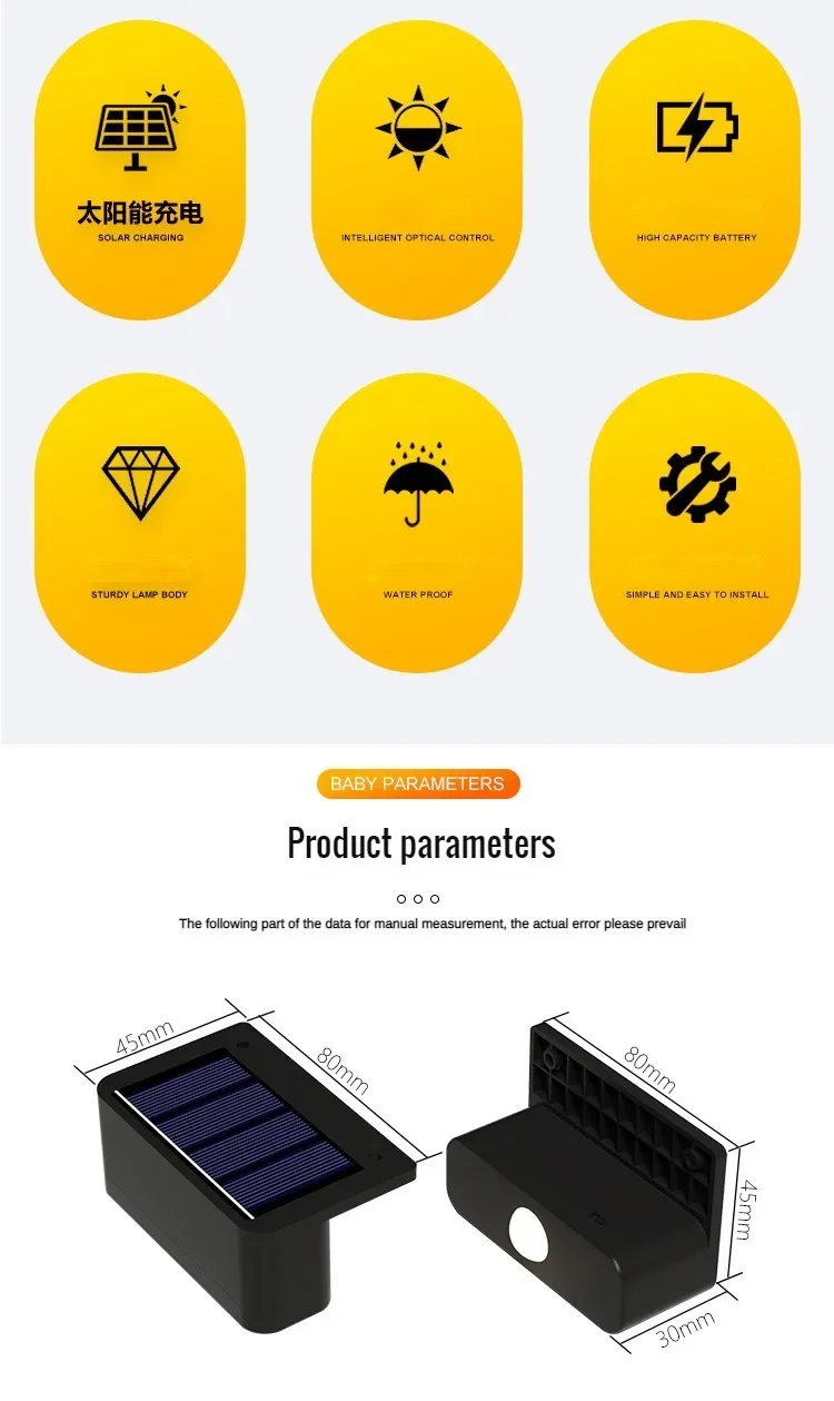 Solar Wall Lamp Outdoor Waterproof Solar Powered Light UP and Down Illuminate Home Garden Yard Decoration Outside Sunlights