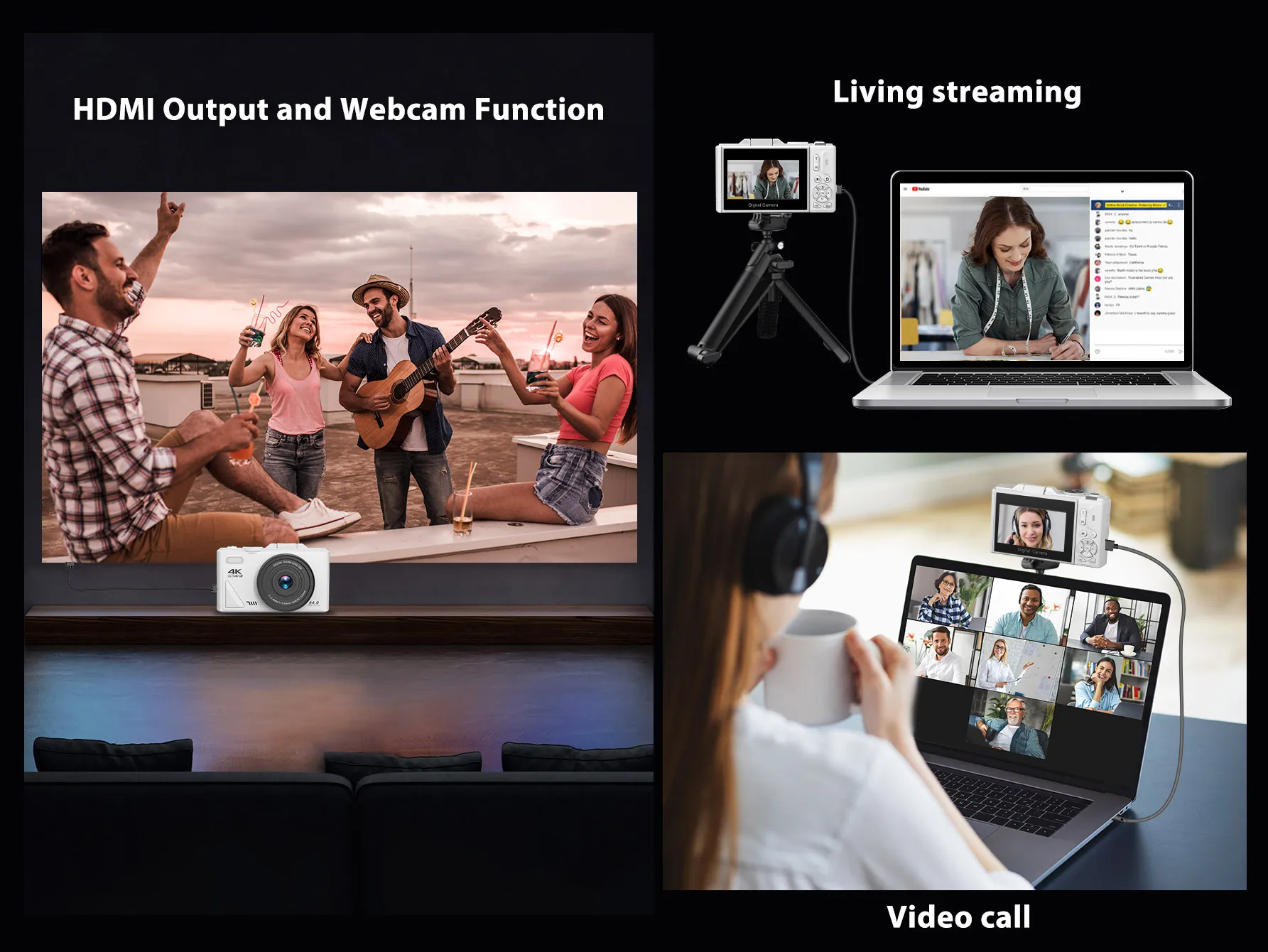 4K Digital Camera for Photography and 18X Digital Zoom Camera 64MP Compact Vlogging You Tube Camera 3'' Flip Screen with Flash 4K Digital Camera for Photography and 18X Digital Zoom Camera 64MP Compact Vlogging You Tube Camera 3'' Flip Screen with Flash