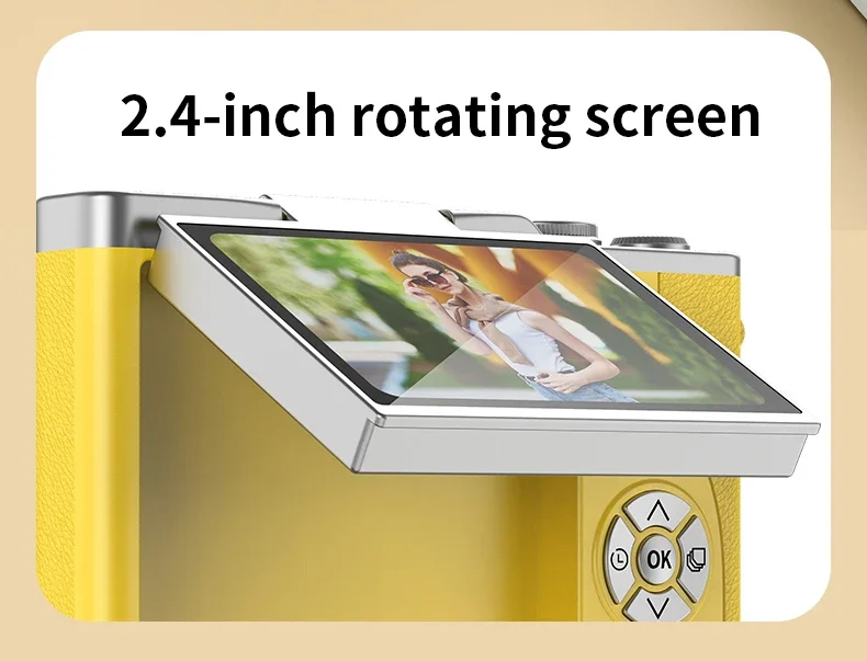 4K CCD 8X Digital Zoom Digital Camera for Student 48MP Compact Digital Photography Camera 180°Flip Screen Selfile Camera RENEAR