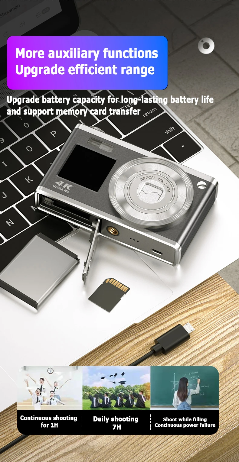 4K HD Telescopic Lens High-Definition Dual Screen Digital Camera 16x Optical Zoom Waterproof Camera Selfie Beauty Home Camera 4K HD Telescopic Lens High-Definition Dual Screen Digital Camera 16x Optical Zoom Waterproof Camera Selfie Beauty Home Camera