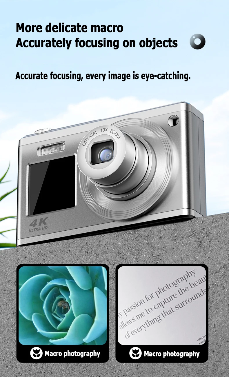 4K HD Telescopic Lens High-Definition Dual Screen Digital Camera 16x Optical Zoom Waterproof Camera Selfie Beauty Home Camera 4K HD Telescopic Lens High-Definition Dual Screen Digital Camera 16x Optical Zoom Waterproof Camera Selfie Beauty Home Camera