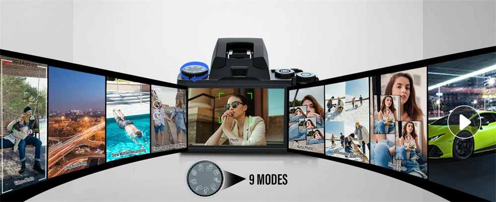 Auto Focus 64MP Digital Camera SLR DSLR For Photography 4K 60FPS Vlog Camcorder 4.0 Inch Touch Screen Youtube Livestream Webcam