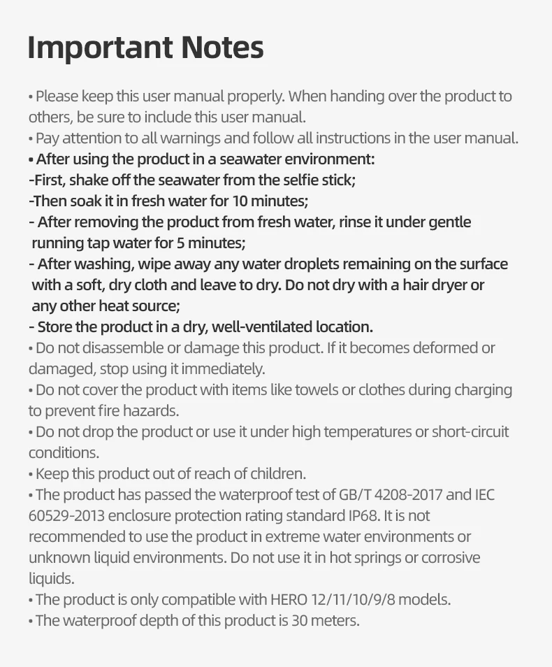 TELESIN Underwater Selfie Stick Waterproof Diving Extendable Selfie Stick Wireless Remote Control For Gopro Hero 8 9 10 11 12 13