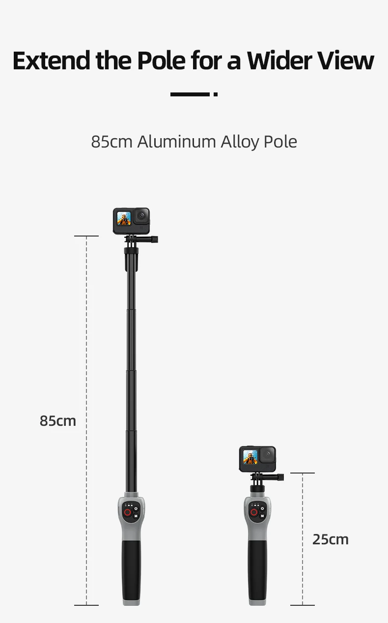 TELESIN Underwater Selfie Stick Waterproof Diving Extendable Selfie Stick Wireless Remote Control For Gopro Hero 8 9 10 11 12 13