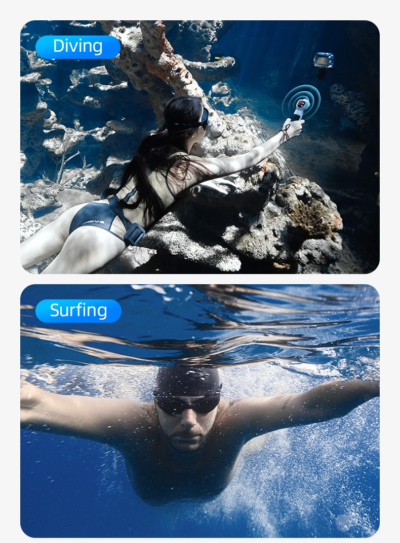 TELESIN Underwater Selfie Stick Waterproof Diving Extendable Selfie Stick Wireless Remote Control For Gopro Hero 8 9 10 11 12 13