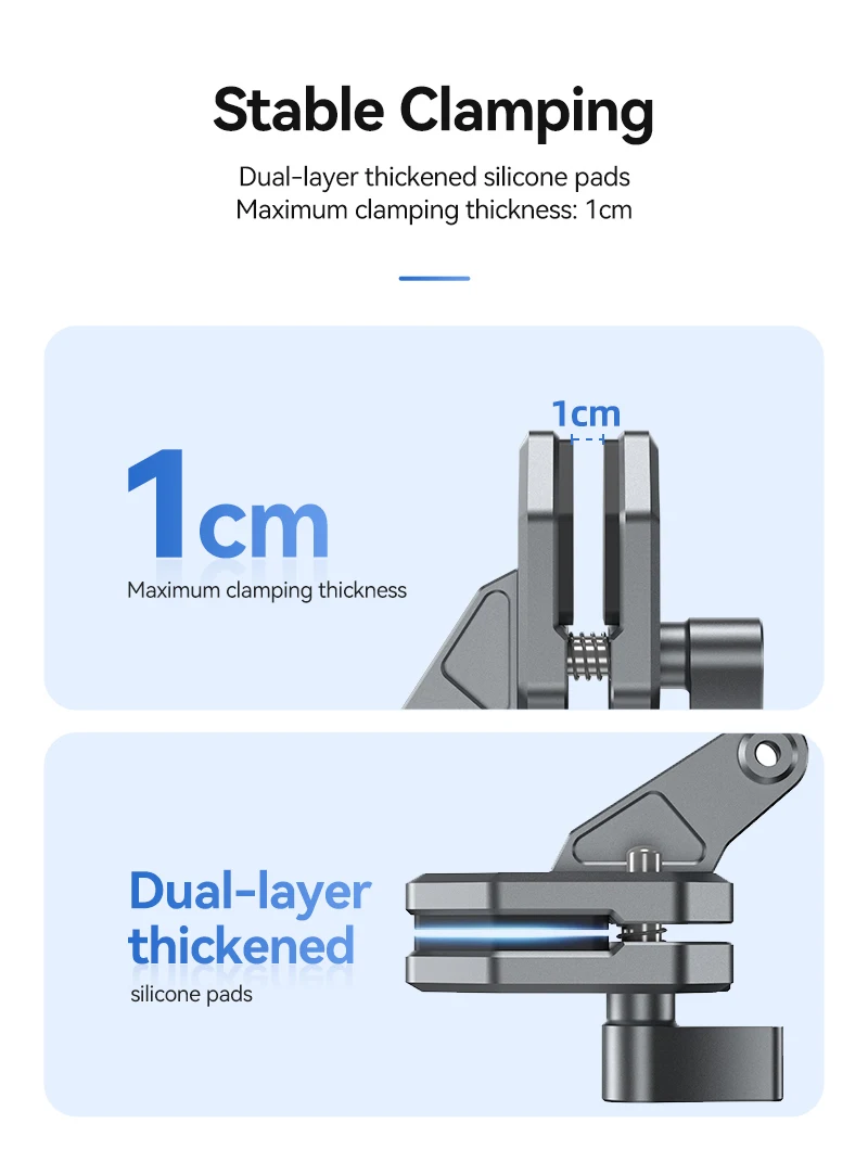 TELESIN Action Camera Motorcycle Windshield Clamp Mount Holder For Gopro Insta360 DJI Action Camera Accessories POV Shoot