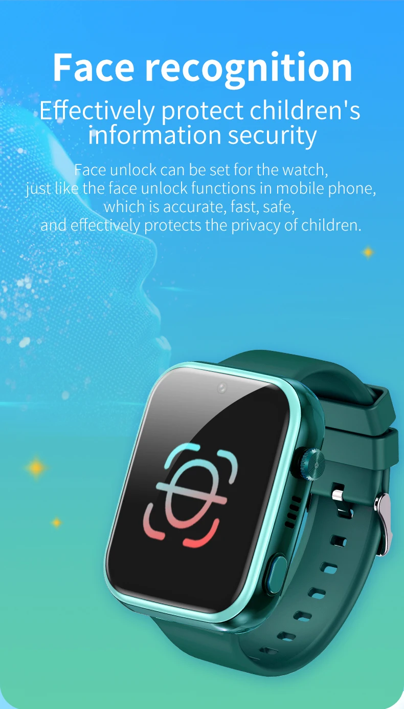 Smart 4G Kids GPS WIFI Trace Location Sim Card Phone Watch with Camera, Voice Video SOS Calls Whatsapp Ideal for Child Students