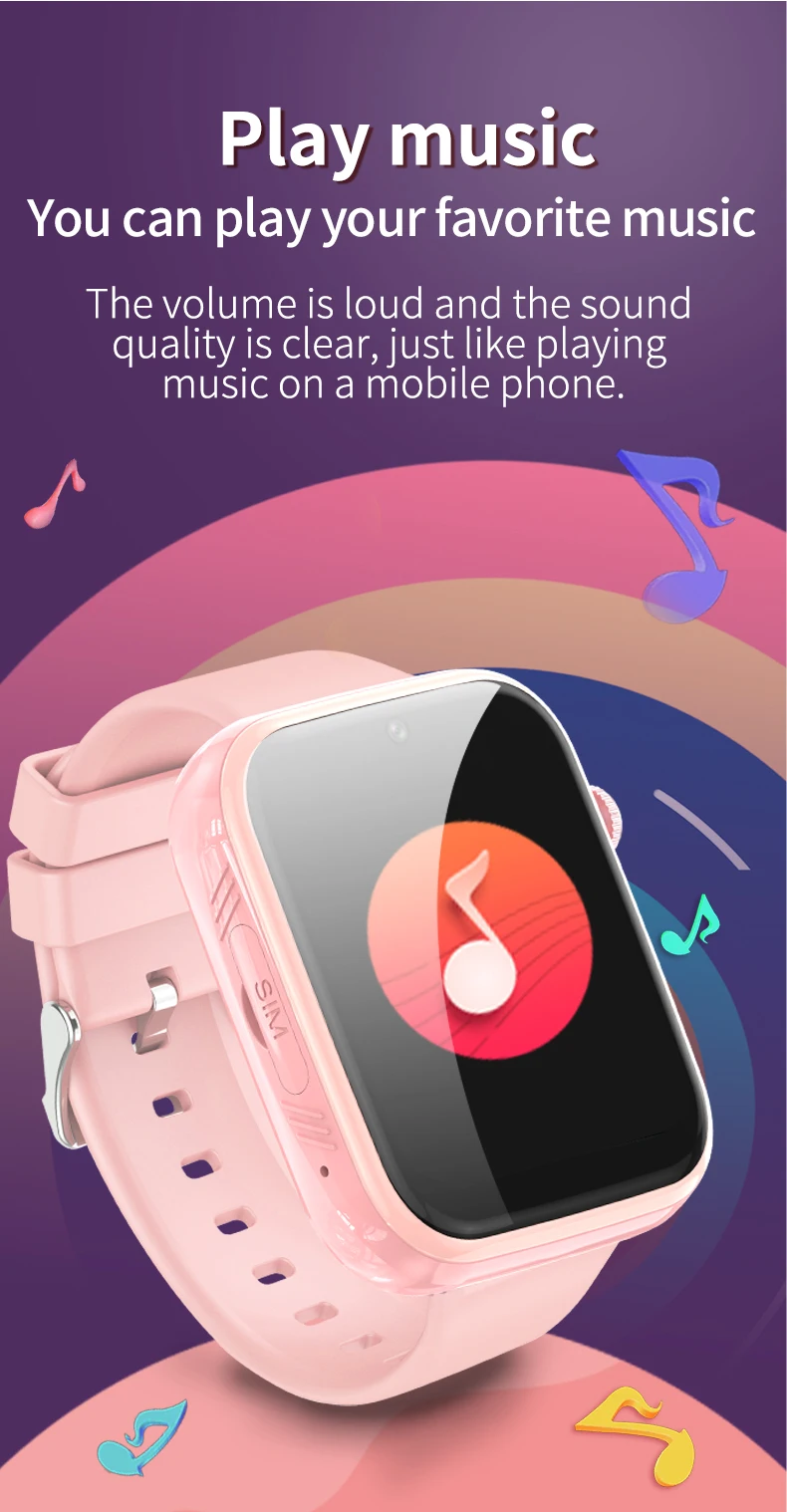 Smart 4G Kids GPS WIFI Trace Location Sim Card Phone Watch with Camera, Voice Video SOS Calls Whatsapp Ideal for Child Students