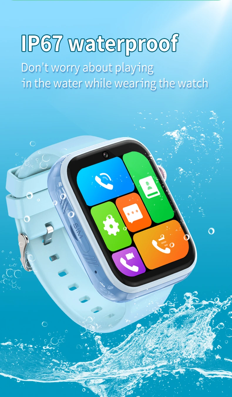 Smart 4G Kids GPS WIFI Trace Location Sim Card Phone Watch with Camera, Voice Video SOS Calls Whatsapp Ideal for Child Students