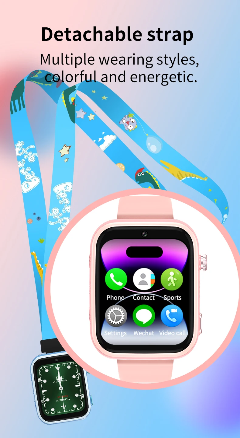 Smart 4G Kids GPS WIFI Trace Location Sim Card Phone Watch with Camera, Voice Video SOS Calls Whatsapp Ideal for Child Students