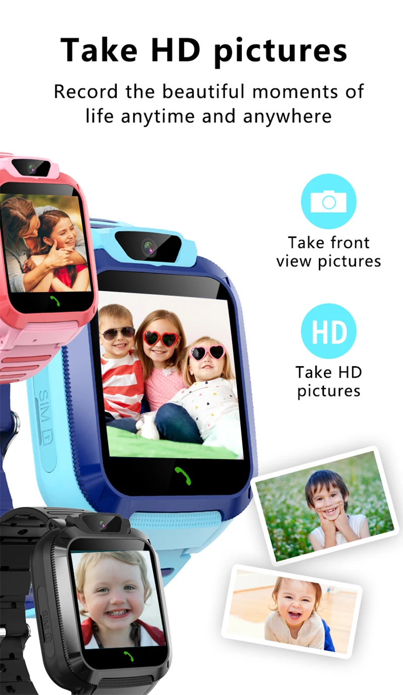 Smart 4G Remote Camera GPS WI-FI Trace Locate Smartwatch Video SOS Call Phone Watch for Kids Student