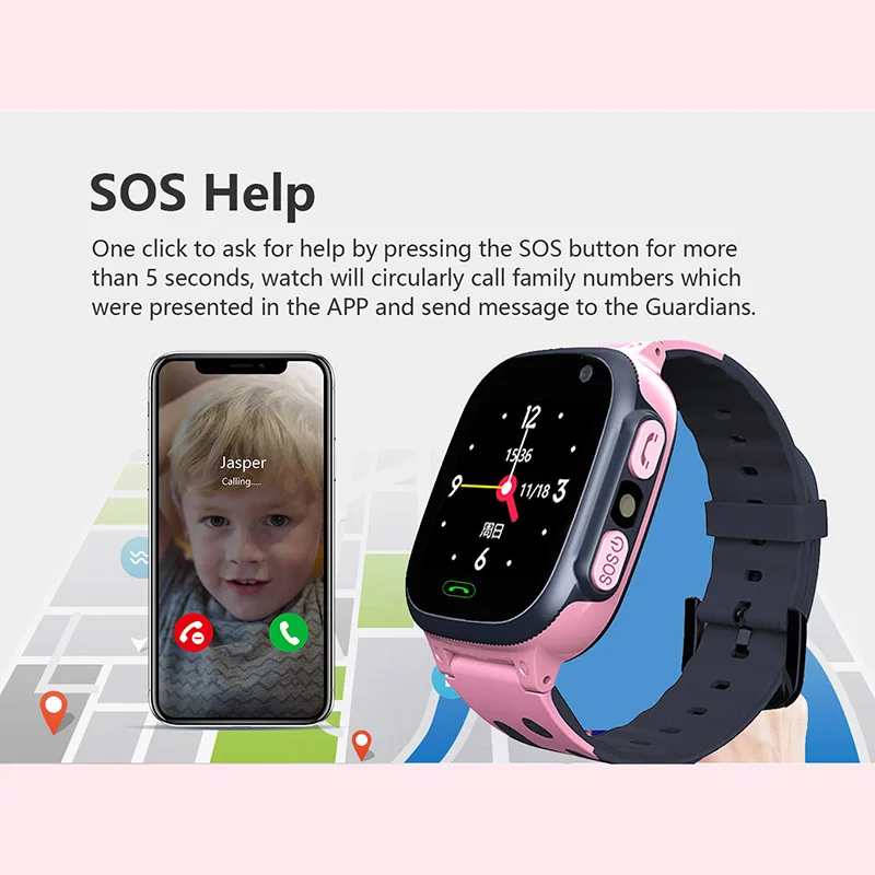 Smart 4G Remote Camera GPS WI-FI Trace Locate Smartwatch Video SOS Call Phone Watch for Kids Student