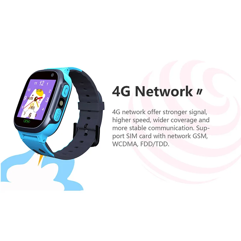 Smart 4G Remote Camera GPS WI-FI Trace Locate Smartwatch Video SOS Call Phone Watch for Kids Student