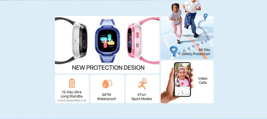 vMibro Kids Smartwatch P6 4G Watch Phone GPS Waterproof Sports Mode Reloj Inteligente para Niños Android Compatible