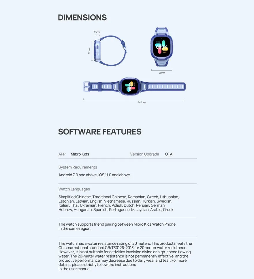 vMibro Kids Smartwatch P6 4G Watch Phone GPS Waterproof Sports Mode Reloj Inteligente para Niños Android Compatible