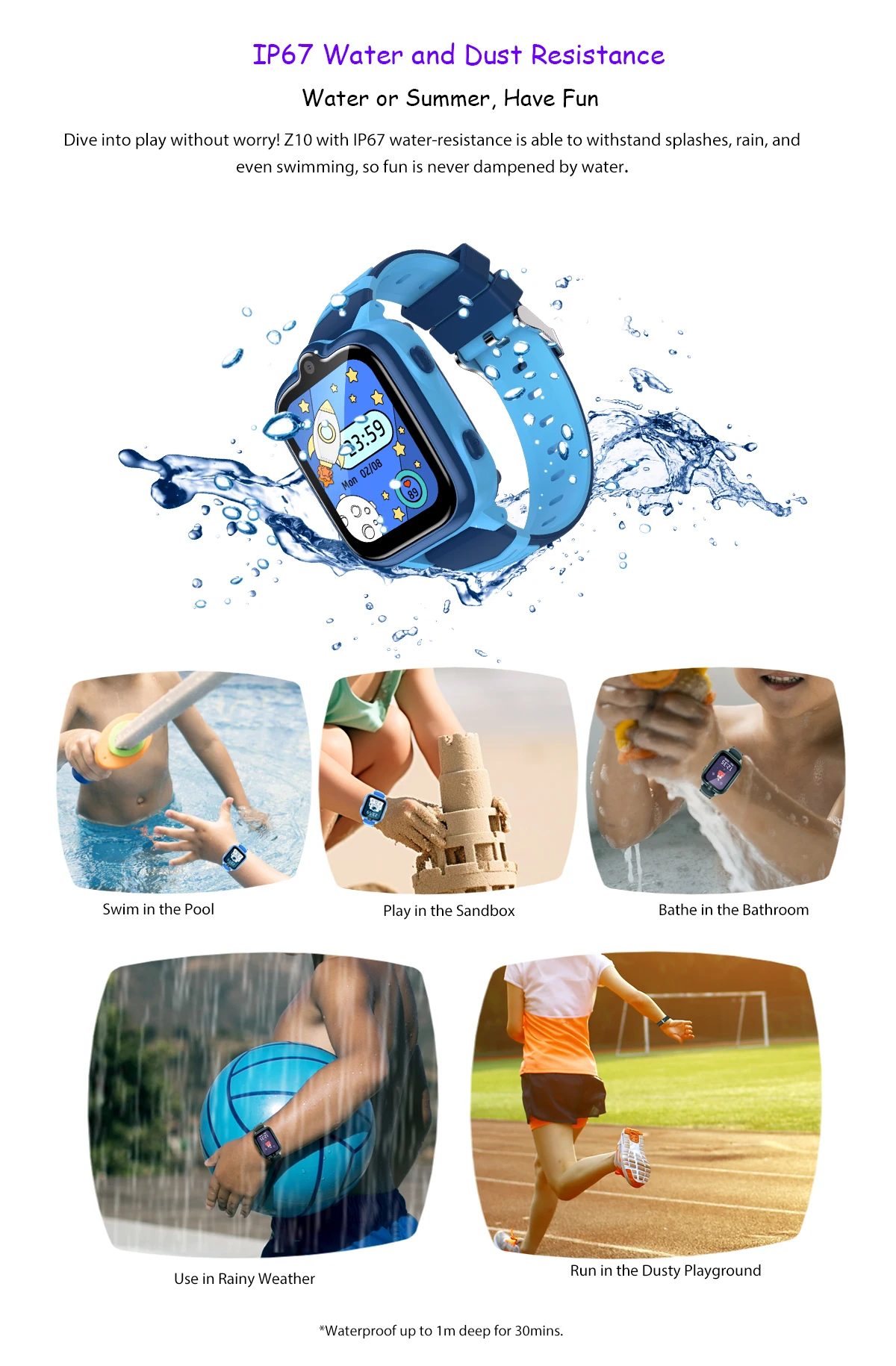 Blackview Z10 Children's Watch 1G+8G 1.83-inch IPS Display IP67 Waterproof Face Recognition 680mAh 4G SIM Video Call GPS Watch