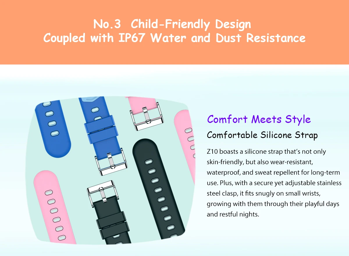 Blackview Z10 Children's Watch 1G+8G 1.83-inch IPS Display IP67 Waterproof Face Recognition 680mAh 4G SIM Video Call GPS Watch