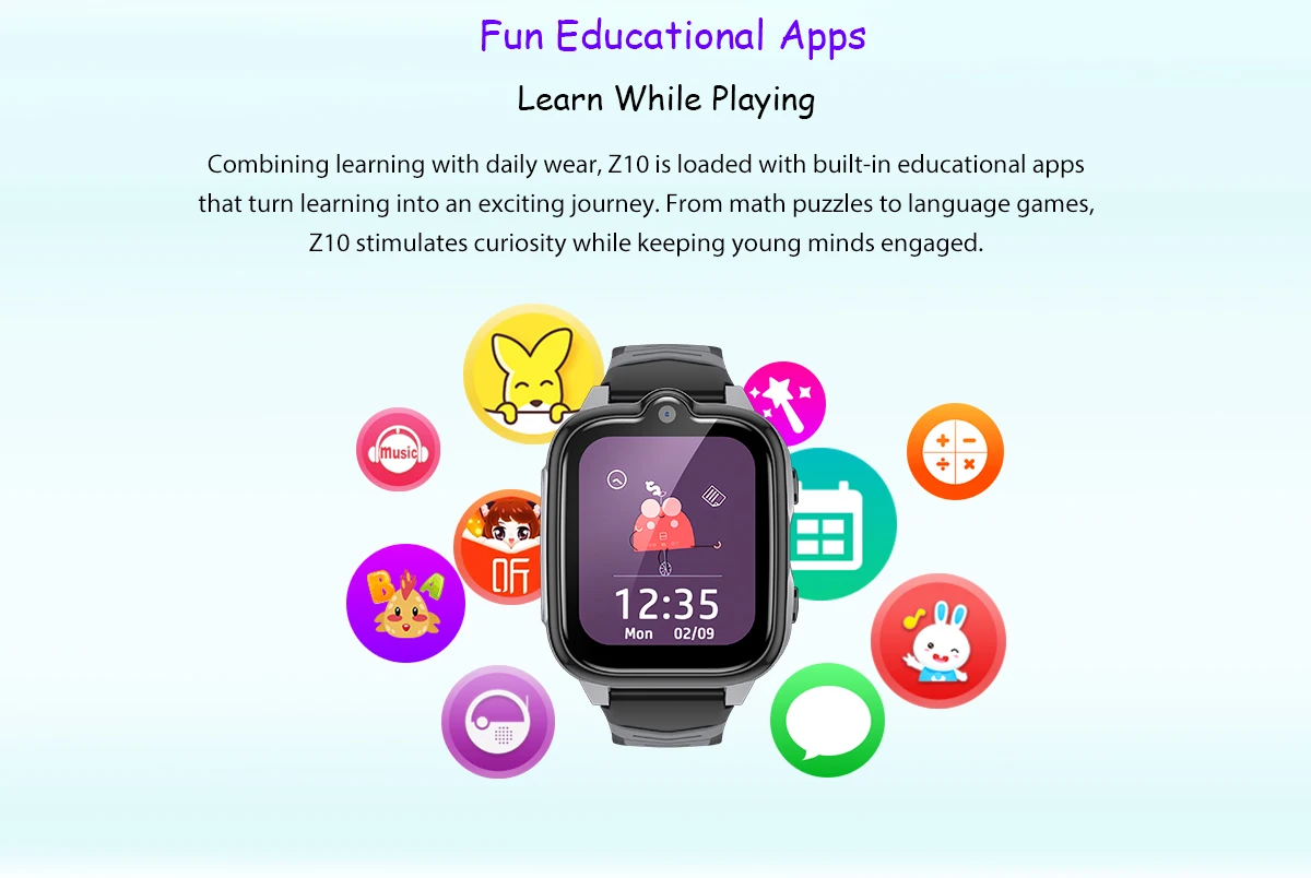 Blackview Z10 Children's Watch 1G+8G 1.83-inch IPS Display IP67 Waterproof Face Recognition 680mAh 4G SIM Video Call GPS Watch