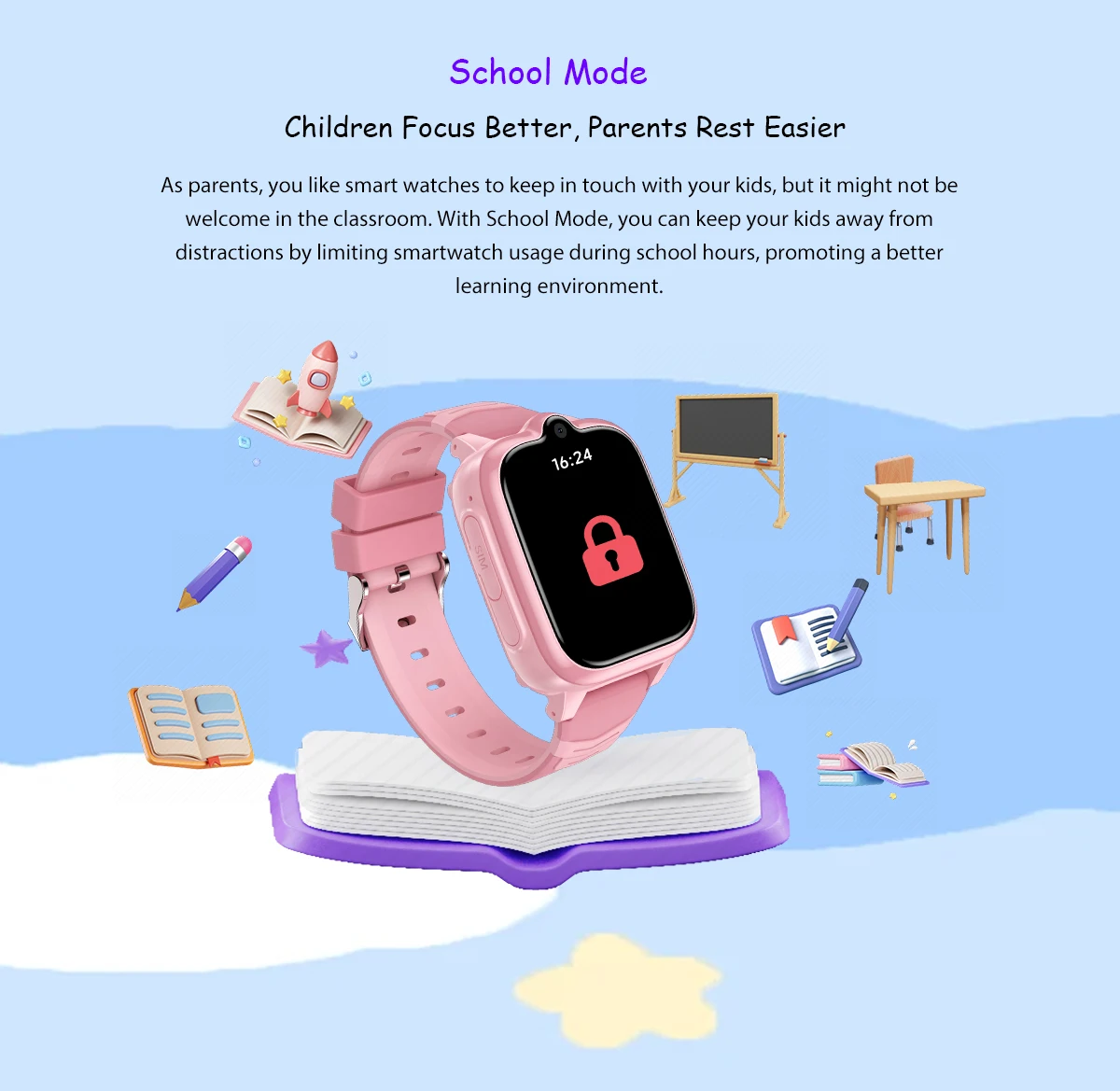 Blackview Z10 Children's Watch 1G+8G 1.83-inch IPS Display IP67 Waterproof Face Recognition 680mAh 4G SIM Video Call GPS Watch