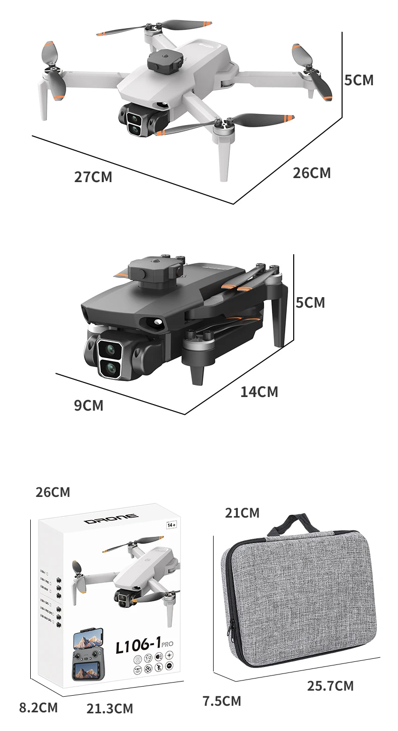 New L106-1 MAX GPS 8K Camera With LCD Screen Remote Drone Brushless Motor 2.4Ghz 5G Wifi Connected Portable Mini RC Quadcopter