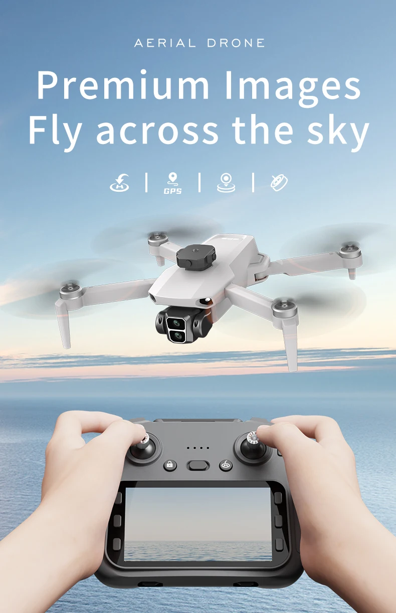 New L106-1 MAX GPS 8K Camera With LCD Screen Remote Drone Brushless Motor 2.4Ghz 5G Wifi Connected Portable Mini RC Quadcopter