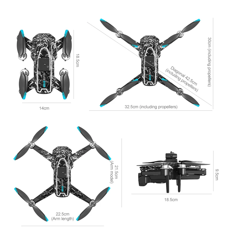 New D13 RC Drone 4K Professional HD Triple Camera 5G WIFI FPV Dron 360° Obstacle Avoidance Brushless Large Screen Quadcopter Toy