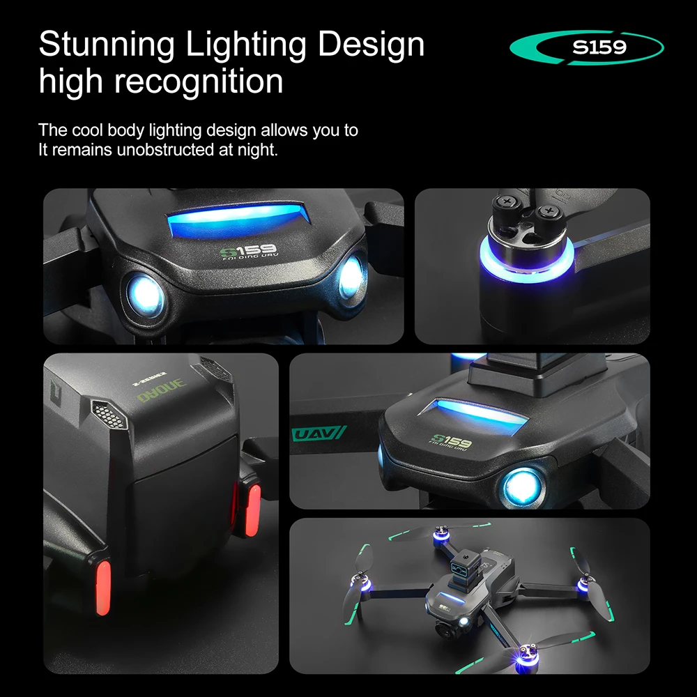 S159 GPS Drone Professional 360°Obstacle Avoidance Brushless 8K HD Dual Camera With Screen 5G WIFI Dron Toy Foldable Quadcopter