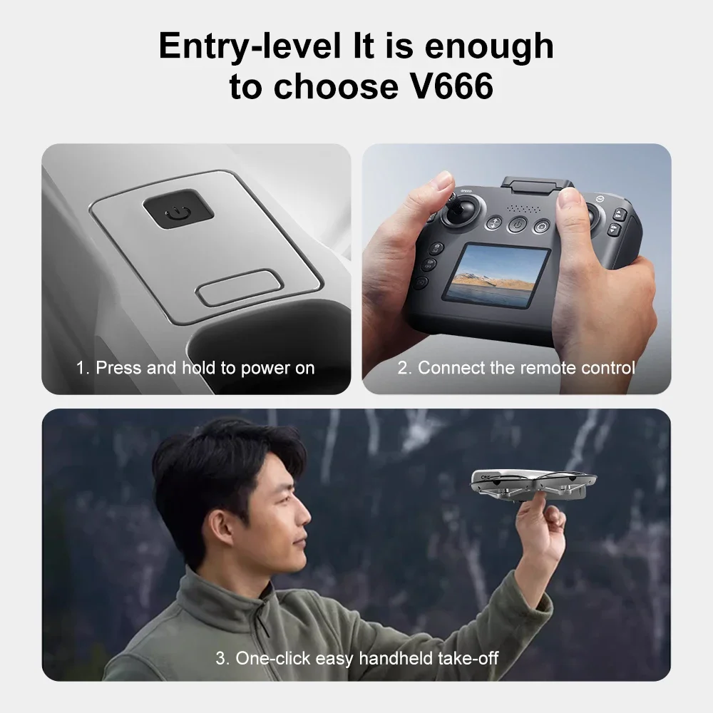 New V666 Drone 8K Camera RC Screen Obstacle Avoidance Brushless Motor Altitude Headless Mode RC Quadcopter UAV Toys