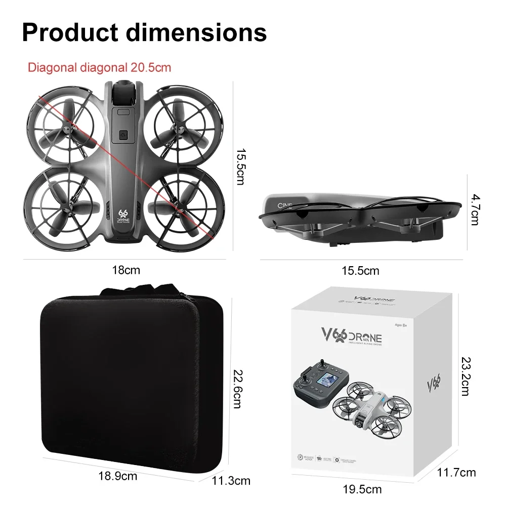 New V666 Drone 8K Camera RC Screen Obstacle Avoidance Brushless Motor Altitude Headless Mode RC Quadcopter UAV Toys