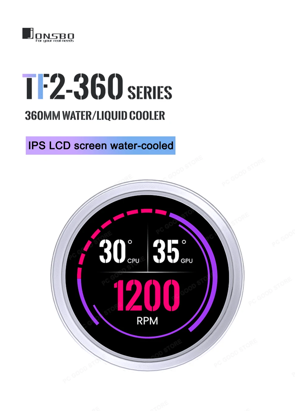 JONSBO TF2-360SC LCD Screen CPU Water Cooler ARGB Fan Aluminum Alloy Cold Head Liquid Radiator For LGA1700 1200 115X 2011 AM5