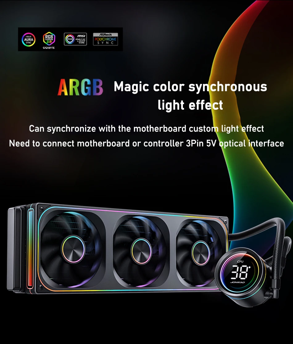 JONSBO TH-360 White Water Cooler 120mm ARGB Fan TH-240 AIO CPU Liquid Cooling Integrated Water-cooled LGA1700 115X 1851 1200 AM5 JONSBO TH-360 White Water Cooler 120mm ARGB Fan TH-240 AIO CPU Liquid Cooling Integrated Water-cooled LGA1700 115X 1851 1200 AM5