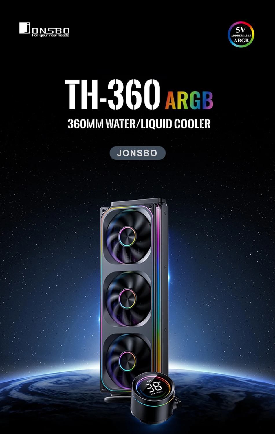 JONSBO TH-360 White Water Cooler 120mm ARGB Fan TH-240 AIO CPU Liquid Cooling Integrated Water-cooled LGA1700 115X 1851 1200 AM5 JONSBO TH-360 White Water Cooler 120mm ARGB Fan TH-240 AIO CPU Liquid Cooling Integrated Water-cooled LGA1700 115X 1851 1200 AM5
