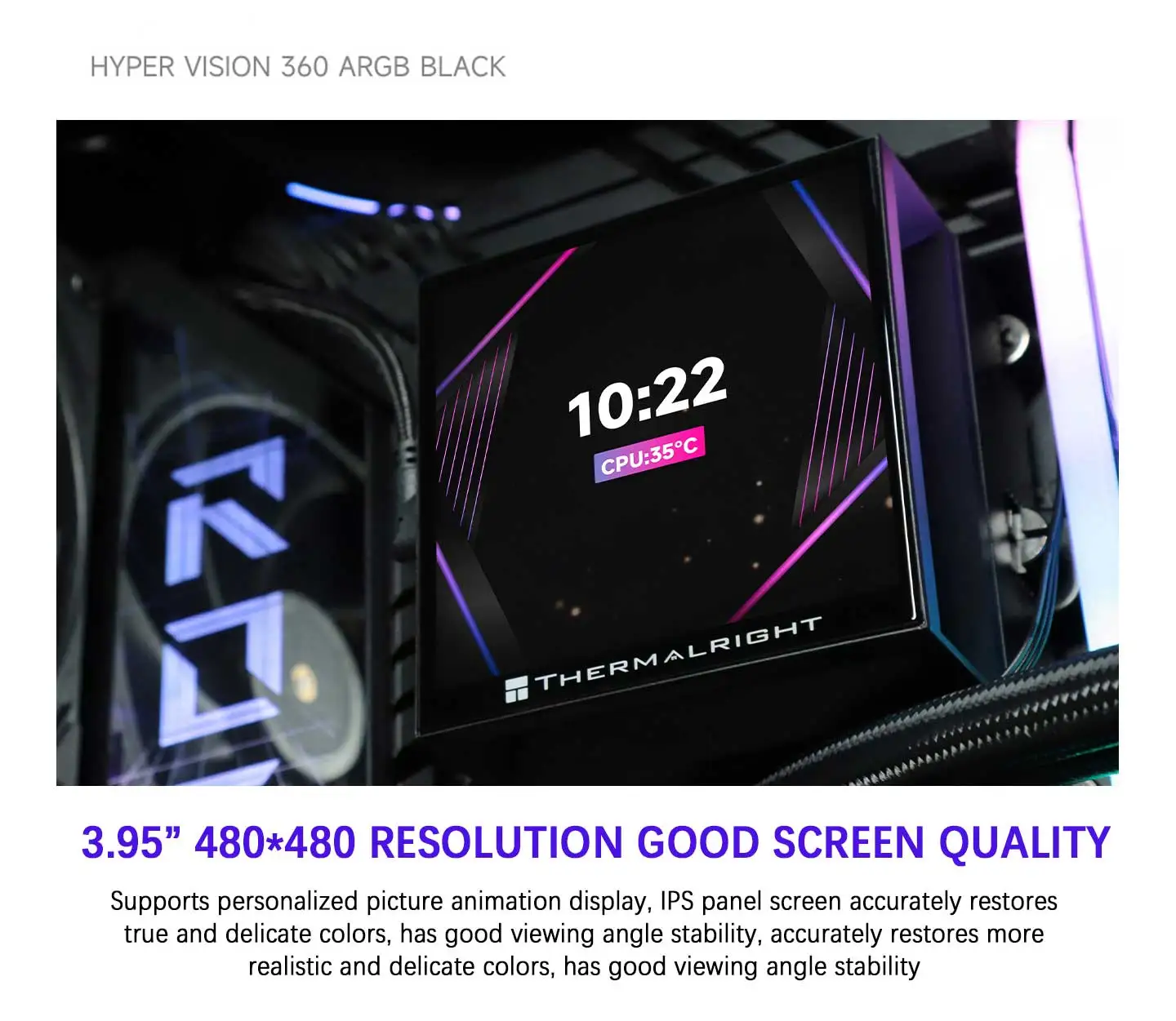 Thermalright Mjolnir Vision 360 ARGB BLACK CPU Water Cooler with LCD Screen Liquid Cooler for AM4 AM5 Intel LGA1851/115X/2011