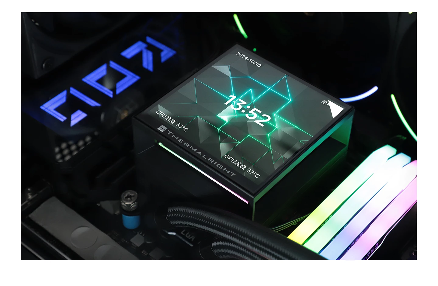 Thermalright Mjolnir Vision 360 ARGB BLACK CPU Water Cooler with LCD Screen Liquid Cooler for AM4 AM5 Intel LGA1851/115X/2011