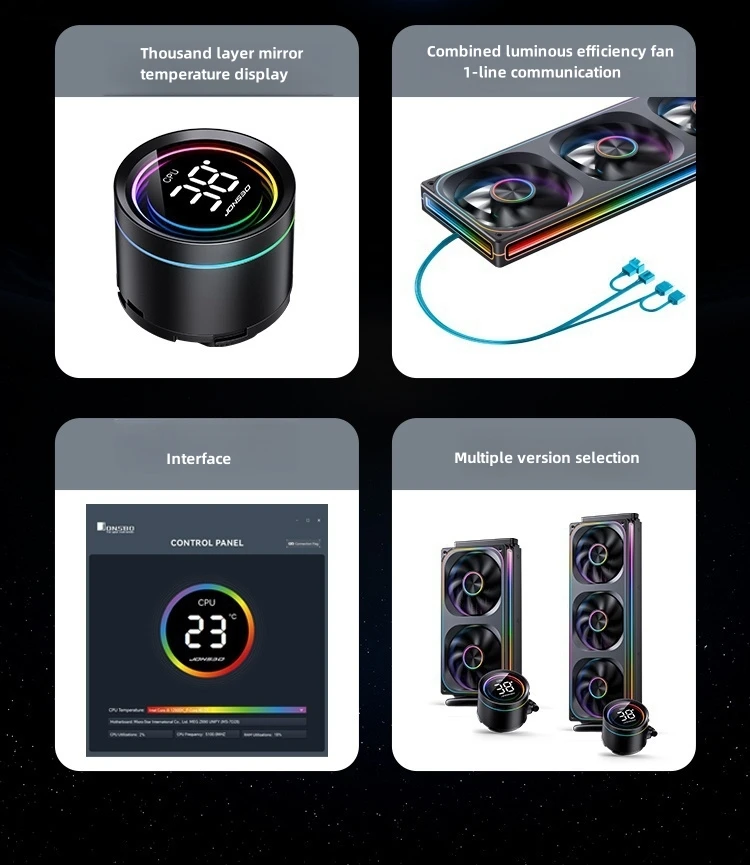 Jonsbo TH-360 AIO CPU Liquid Cooling Integrated Water-cooled Radiator TH-240 PC Water Cooler LGA1700 1851 1200 115X AM4 AM5