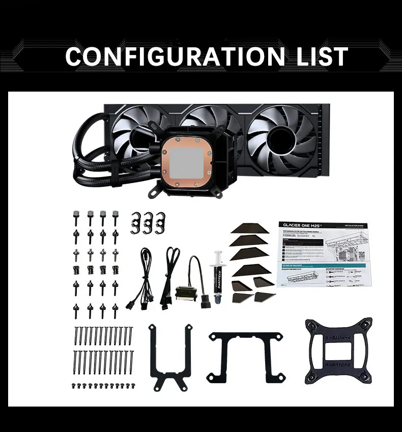 PHANTEKS GLACIER ONE 360 M25 G2 360mm All-in-One Liquid CPU Cooler BOS|VRM|RAM Assisted Cooling Support LGA1700/1851 AMD AM4/AM5