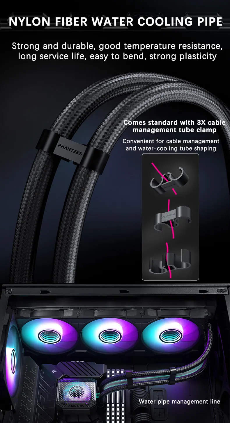 PHANTEKS GLACIER ONE 360 M25 G2 360mm All-in-One Liquid CPU Cooler BOS|VRM|RAM Assisted Cooling Support LGA1700/1851 AMD AM4/AM5