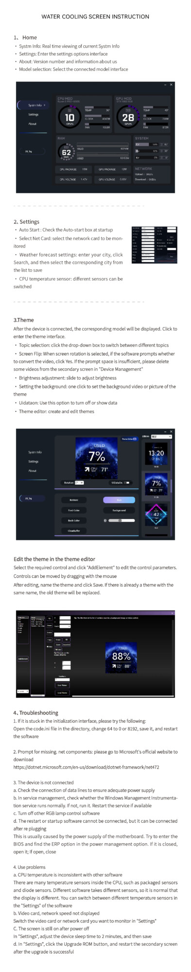X-GAMERX S360 White/Black ARGB All-In-One LCD SCREEN AIO LIQUID COOLE Water Cooling Radiator 5V 3PIN ARGB Fan CPU Liquid Cooler