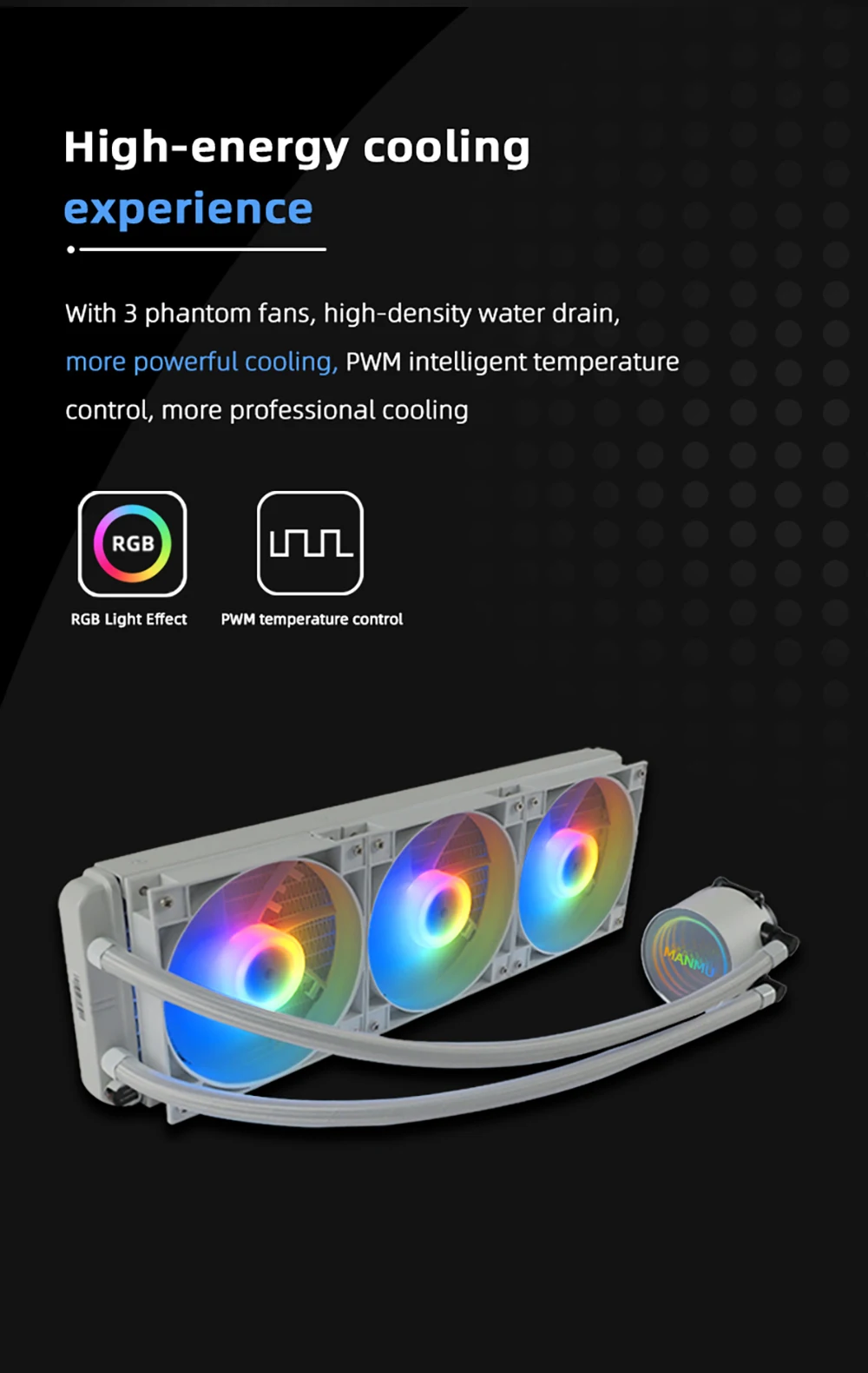 MANMU PC Water Cooling Processor Cooler 4PIN Cpu Water Cooling Heatsink Liquid Cooling Pc 360mm Fan Radiator for inter LGA1700 1