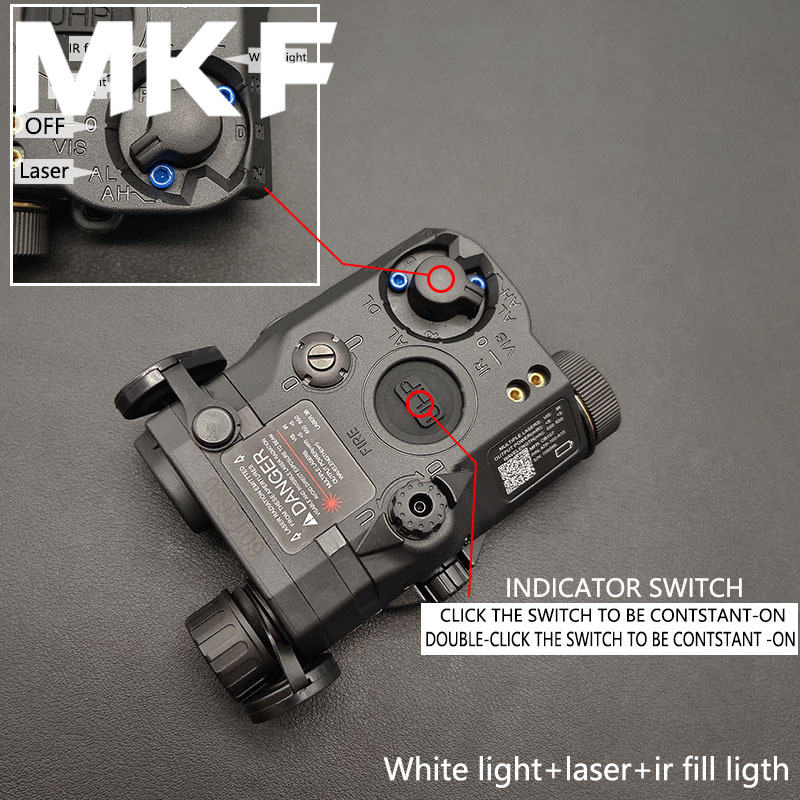 Airsoft PEQ-15 PEQ15 Tactical Red laser Green Laser IR Fill Light LED Strobe Hunting Weapon Scout Light Aiming Fit 20mm Rail PEQ