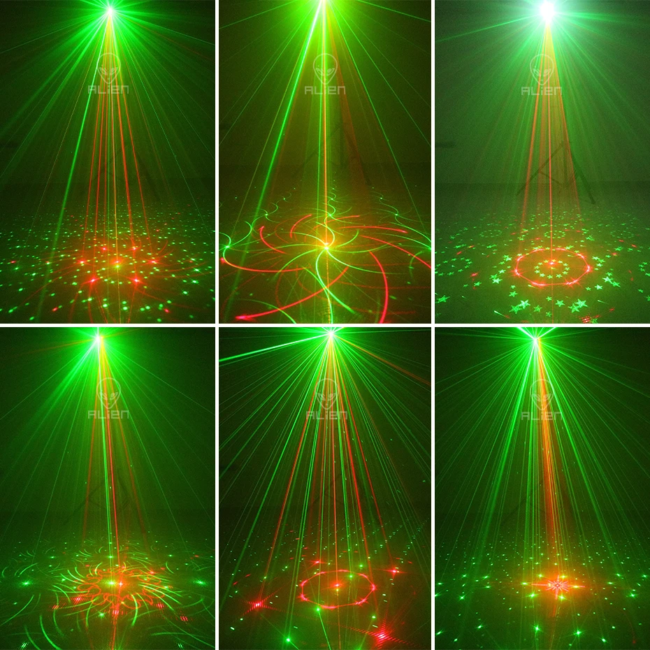 ALIEN RGB Mini DJ Disco Laser Light Projector USB Rechargeable LED UV Sound Strobe Stage Effect Wedding Xmas Holiday Party Lamp