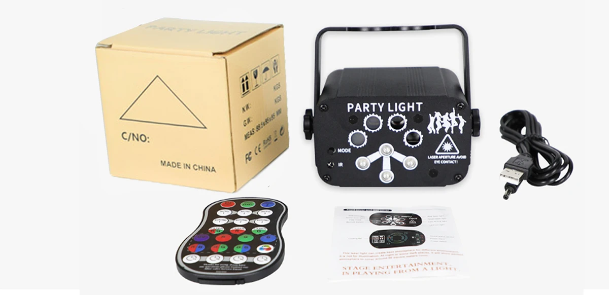 ALIEN RGB Mini DJ Disco Laser Light Projector USB Rechargeable LED UV Sound Strobe Stage Effect Wedding Xmas Holiday Party Lamp