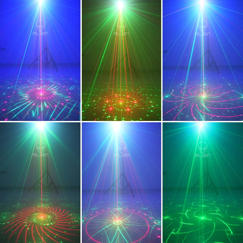 ALIEN RGB Mini DJ Disco Laser Light Projector USB Rechargeable LED UV Sound Strobe Stage Effect Wedding Xmas Holiday Party Lamp