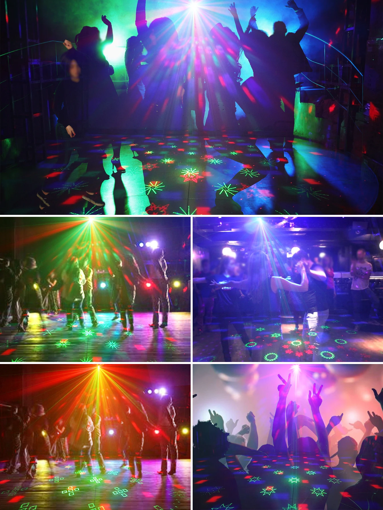 ALIEN RGB Mini DJ Disco Laser Light Projector USB Rechargeable LED UV Sound Strobe Stage Effect Wedding Xmas Holiday Party Lamp