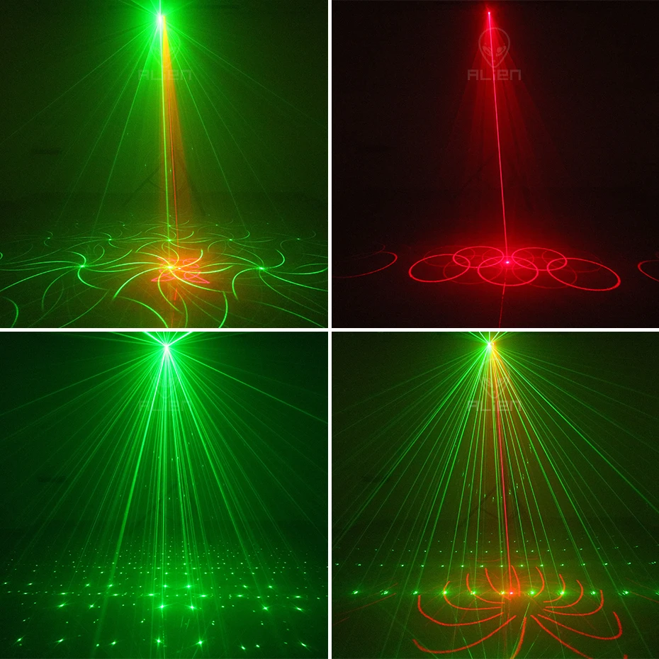 ALIEN RGB Mini DJ Disco Laser Light Projector USB Rechargeable LED UV Sound Strobe Stage Effect Wedding Xmas Holiday Party Lamp