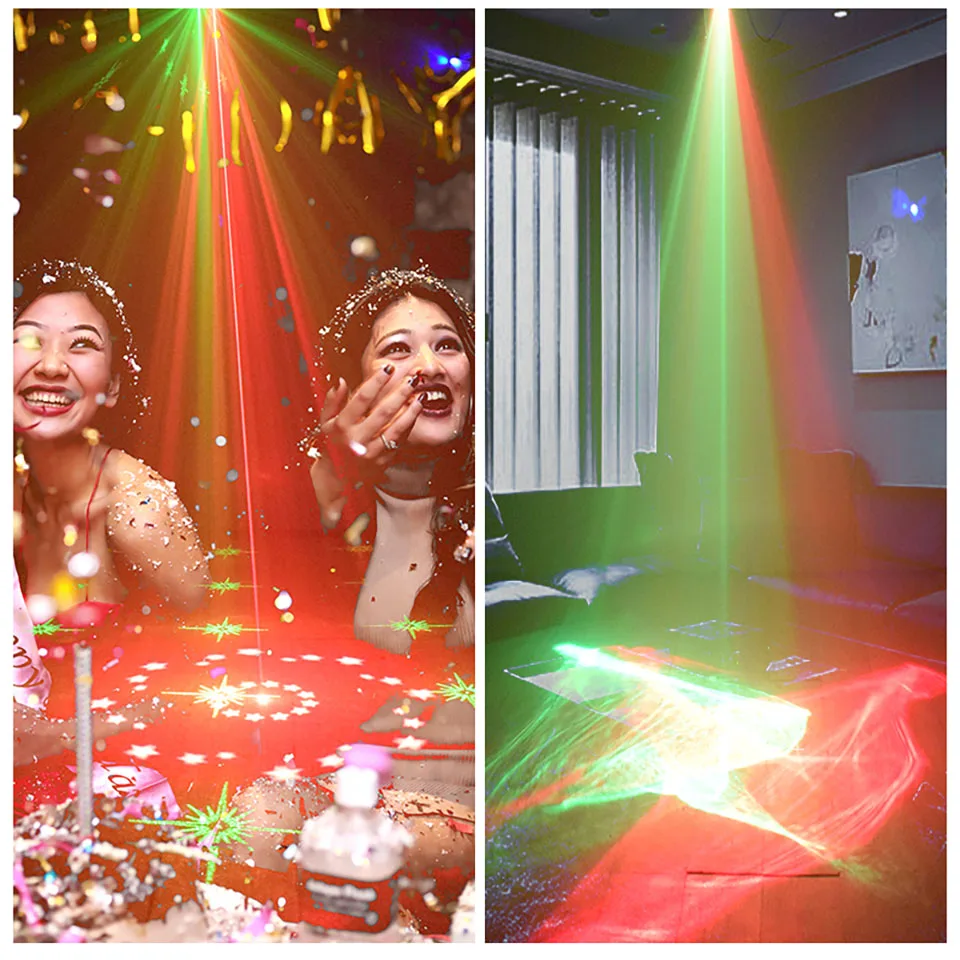 R&G Laser Dream Aurora 60 Pattern Projector DJ Disco Light Party RGB LED Bar Dance Room Birthday Stage Effect USB Remote Control