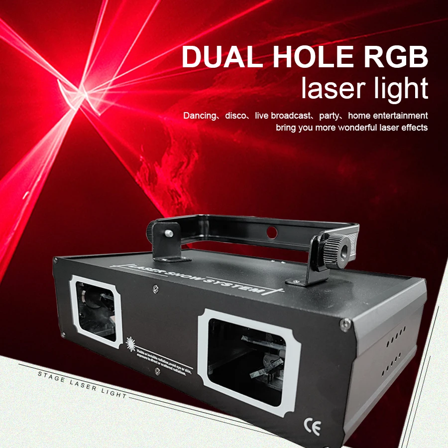 Disco Dual Lens RGB Beam Line Scanner Projector Laser Lamp Dmx512 Suitable for Disco Dj Party Wedding Bar Stage Light