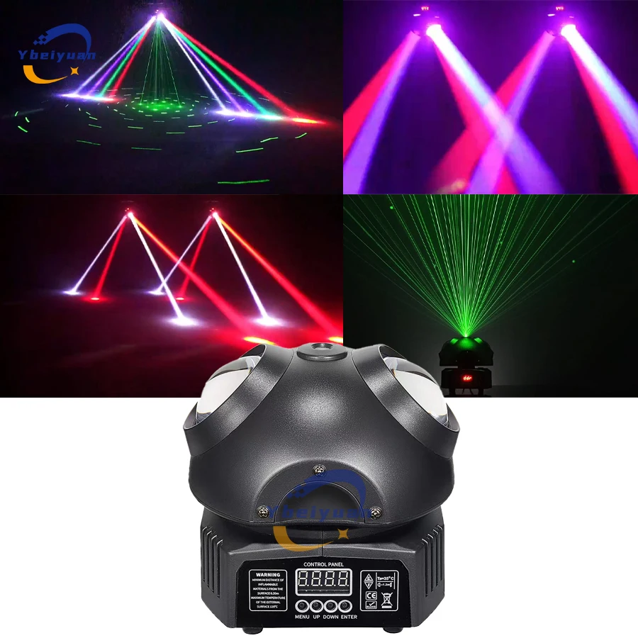 New Disco DJ Stage Rotating Laser + Beam RGB Strobe Green Laser DMX512 Light Projector Bar Party Wedding Christmas